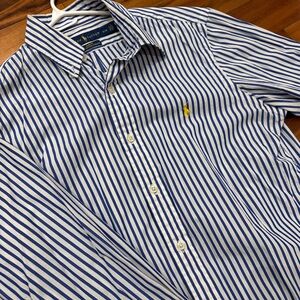 Ralph Lauren Blue and White Striped Shirt